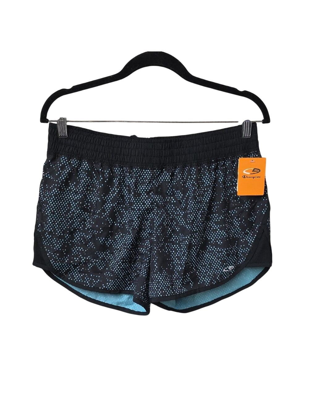 Champion Black and Light Blue Athletic Running Shorts